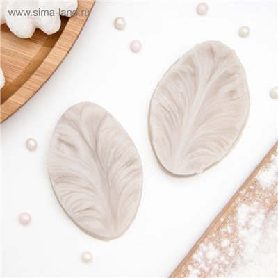 Молд кондитерский «Лист тропических растений», силикон, 2 шт., 6.5×4×2.3 см, МИКС