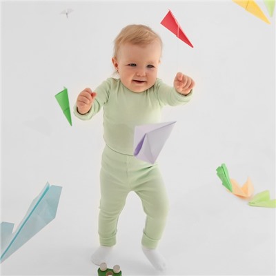 Комплект легинсов детских MINAKU: Basic Line BABY, рост 62-68 см, цвет кремовый, молочный