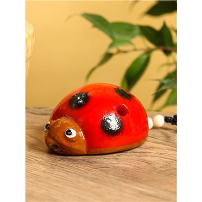Сувенирный музыкальный инструмент свисток «Божья коровка», 6×8×4 см, полирезин, МИКС