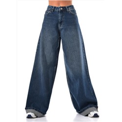 Женские джинсы широкие с подворотом CRACPOT