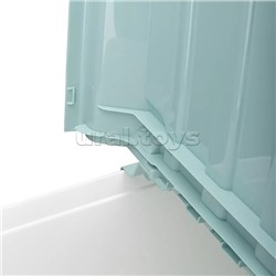 Ящик для игрушек на колесах с декором "Горы" 685х395х385мм, 66,5л  (Светло-голубой)