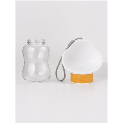 Поилка прогулочная, 585 мл, контейнер для корма, жёлтая