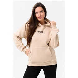 8518 Толстовка женская оверсайз (Бежевый_wild)