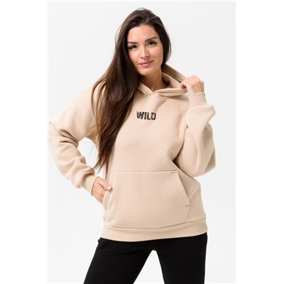 8518 Толстовка женская оверсайз (Бежевый_wild)