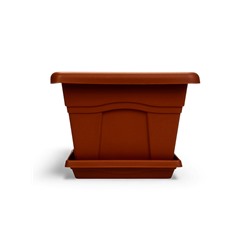 Горшок для цветов с поддоном «Квадро», 12.2 л, пластиковый, терракотовый
