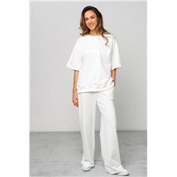 Костюм брючный с футболкой 403MLK (Молочный)