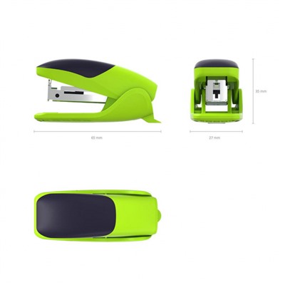 Степлер 10 на 15 листов мини 46150 ErgoLine® Неон ярко-зеленый ErichKrause