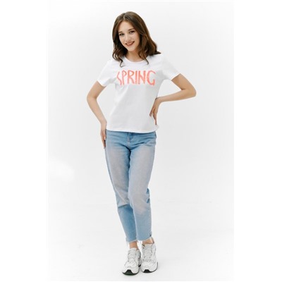 Футболка 8247 (Белый_розовый)