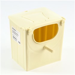 Пластиковый скворечник-гнездо для клетки, 13.5×10×12.5 см, бежевый