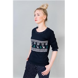 Женский домашний костюм с брюками 21 (Синий)