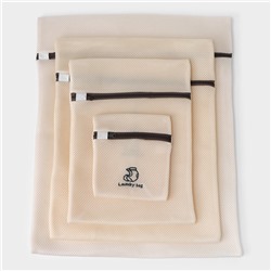 Мешки для стирки, 6 шт: L= 60×50, M=50×40, S=40×30, XS=22×18, Цилиндр L=30×20, Цилиндр M=17×17, цвет бежевый
