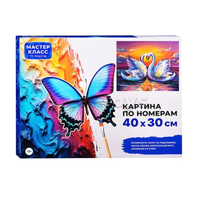 Набор для рисования "Картина по номерам 30х40см. Неразлучники"