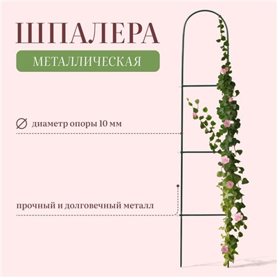 Шпалера, 140×23×1 см, металл, зелёная, «Лестница», МИКС