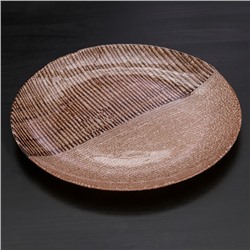 Тарелка подстановочная «Селена», d=33 см, цвет коричневый с серебром