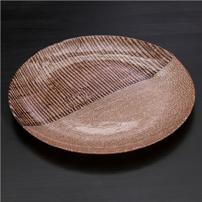 Тарелка подстановочная «Селена», d=33 см, цвет коричневый с серебром