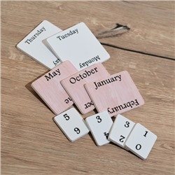 Сувенир вечный календарь, 11.5×6.5×12 см, дерево, белый