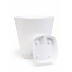 Горшок для цветов «Гранд», 8 л, d=24 см, h=25 см, пластиковый, с прикорневым поливом, белый