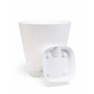 Горшок для цветов «Гранд», 8 л, d=24 см, h=25 см, пластиковый, с прикорневым поливом, белый