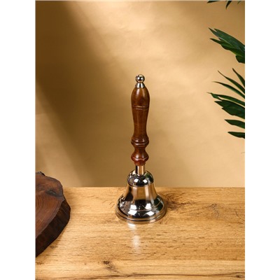 Колокольчик «Серебряный звон», 8×8×24 см, алюминий, с деревянной ручкой