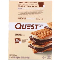Quest Nutrition, Протеиновый батончик «Печенье с зефиром», 12 батончиков, 60 г (2,12 унции) каждый