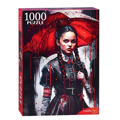 Пазлы 1000 "Девушка с красным зонтиком"