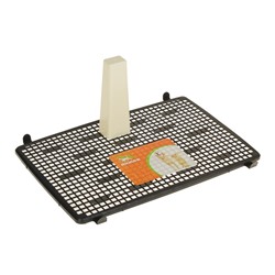 Туалет для собак 46.5×35.5×5.5 см, со съёмным бортом, решеткой и столбиком, чёрный