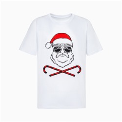 Футболка мужская новогодняя «Дед мороз», цвет белый, размер 56