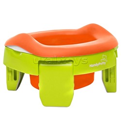 Горшок дорожный HandyPotty 3 в 1 лайм и вкладка оранжевая