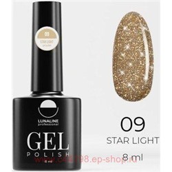 LunaLine Гель-лак Star Light светоотражающий т.09 золотой шик 8мл
