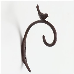Крючок декоративный настенный «Птица», чугун, 14×23×2.5 см