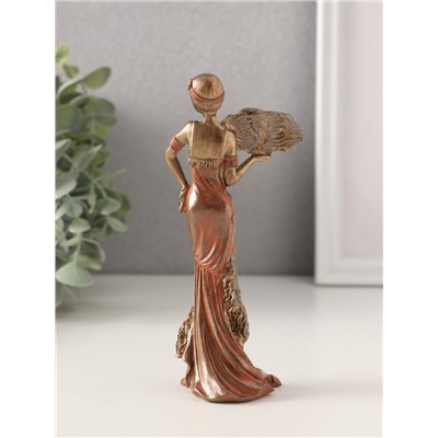 Фигурка полистоун «Леди в платье 20-30-х годов со страусиным веером», 6.5×4×15 см