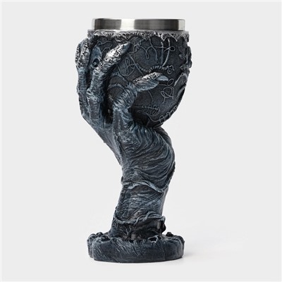 Бокал средневековый «Магическая рука», 200 мл, 9×18.5 см, нержавеющая сталь, серый