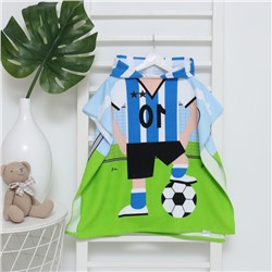 Полотенце-пончо детское махровое Крошка Я «Футболист», 60×120 см, микрофибра