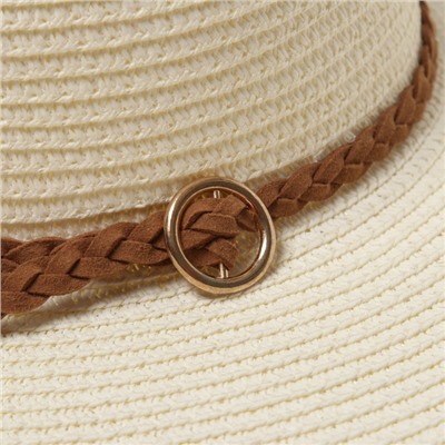 Шляпа женская MINAKU, белая, размер 58, целлюлоза 100%