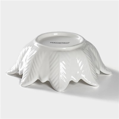 Салатник Magistro «Цветочек Бланш», 200 мл, d=13.5 см, фарфор, белый