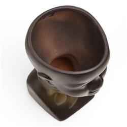 Декоративное кашпо для цветов «Негритянка», 1.3 л, 14×20×12 см, керамика, чёрное