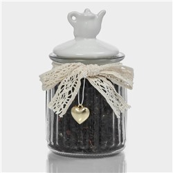 Банка для сыпучих «Чайные беседы», 300 мл, 8×14 см, с керамической крышкой, стекло