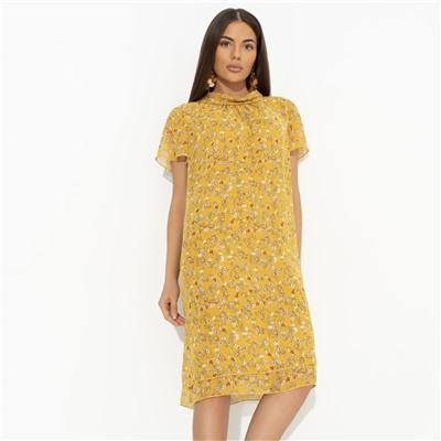 Платье с креативным воротником, Мечтательная (желтый)