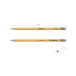 Карандаш черногр. 45601 "Янтарь" НВ с ластиком ErichKrause