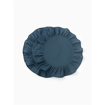 Набор салфеток «Этель», 36×36 см - 2 шт., тёмно-бирюзовый, лён 48%, хлопок 52%, 206 г/м²