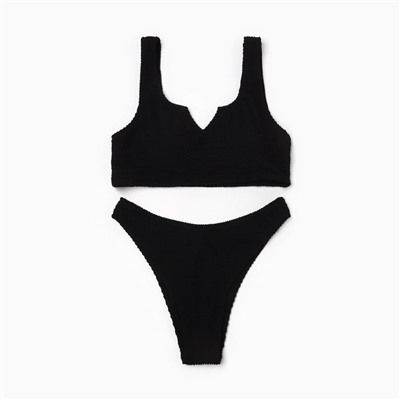 Купальник раздельный фактурный MINAKU, черный размер 42