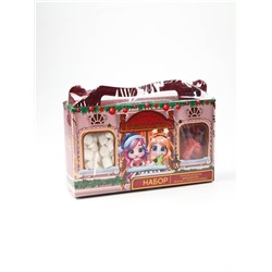 Подарочный набор новогодний «Волшебного года»: горячий шоколад 125 г ( 5 шт. × 25 г)., маршмеллоу 50 г, печенье с предсказаниями 4 шт.