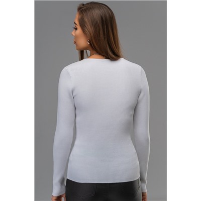 Женский джемпер в рубчик с V-вырезом Happyfox