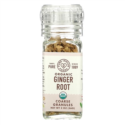 Pure Indian Foods, 100% Pure, Organic Ginger Root, Coarse Granules, 2 oz (56 g)