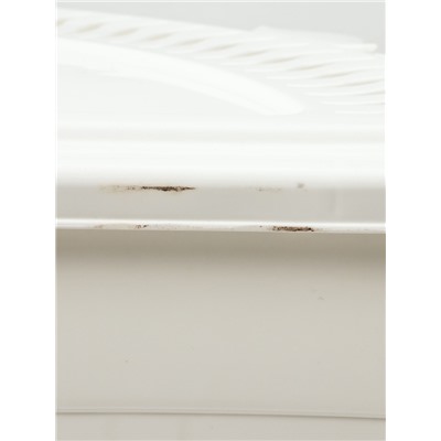 УЦЕНКА Корзина для белья с крышкой 45 л 38×38×56 см угловая, цвет белый