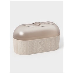 Хлебница с крышкой Альтернатива «Меланж», 33×16×19 см, пластик, бежевая