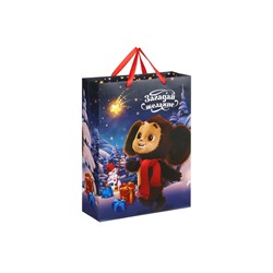 Пакет новогодний подарочный «С Новым годом!», 31×40×11.5 см, упаковка, Чебурашка
