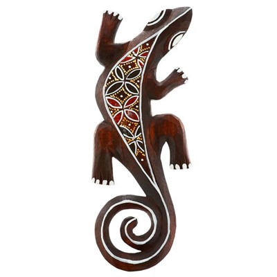 Панно «Геккон», 31×11×1 см, дерево