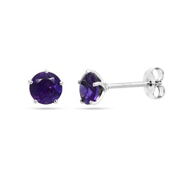 Серьги из серебра аметист, Гвоздики3