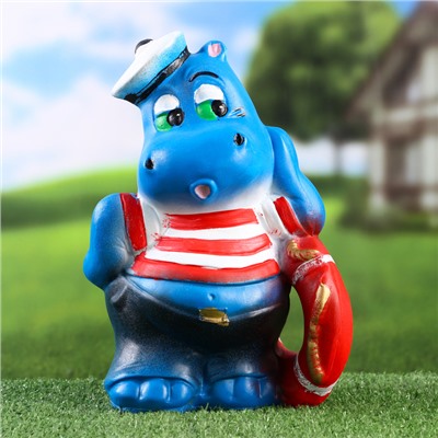 Садовая фигура из гипса «Бегемот - моряк», 17×17×29 см